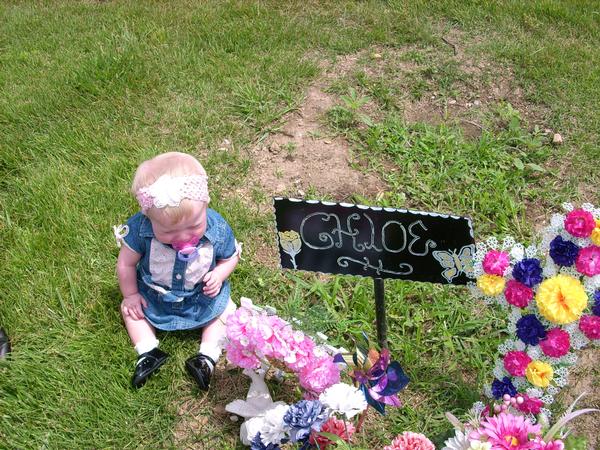 Zoey   @ Chloe's grave memorial day 2007